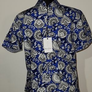ROBERT GRAHAM Mens Short Sleeve Button Down Blue C